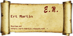 Ert Martin névjegykártya